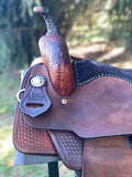 15 inch used Lynn McKenzie Special saddle by Double J Saddlery