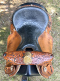 14.5 inch used Pro Rider Saddle, crystal lined skirt, tassels