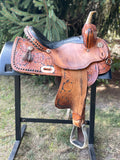 14.5 inch used Pro Rider Saddle, crystal lined skirt, tassels