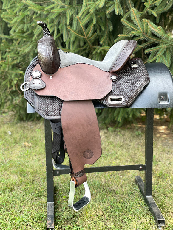 14.5 inch Circle Y Sarah Rose Prairie Rose Flex2 Barrel Saddle