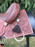 15 inch Pro Rider Saddle, faux elephant seat, square conchos, 5210-7MGT