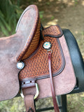 16 inch Circle Y Josey Cash Outlaw Barrel Saddle wide tree