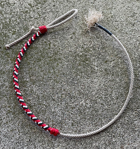 Deluxe Lariat Rope Braided Over & Under Whip Red White Blue